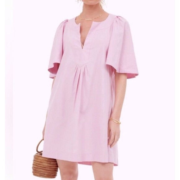Tuckernuck Dresses & Skirts - Tuckernuck Pomander Place Linen Flutter Dress Pink Coquette Coastal Beachy